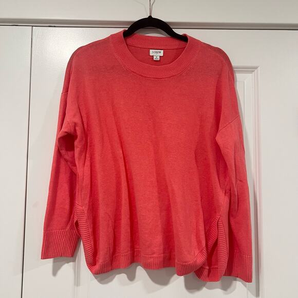 J Crew Women's Pink Crewneck Linen Sweater Size Small - Picture 1 of 8